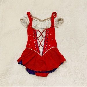 Custom Made Red/White/Blue Figure Skating Dress